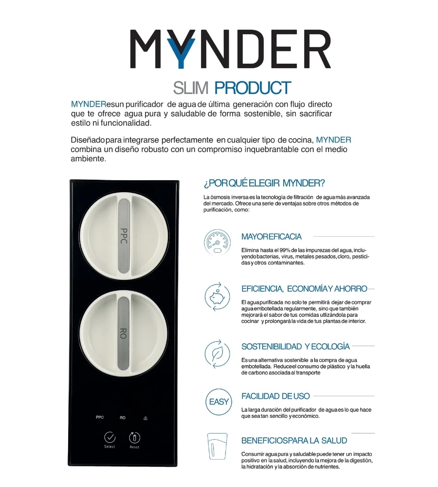 MYNDER Slim Product — características y ventajas