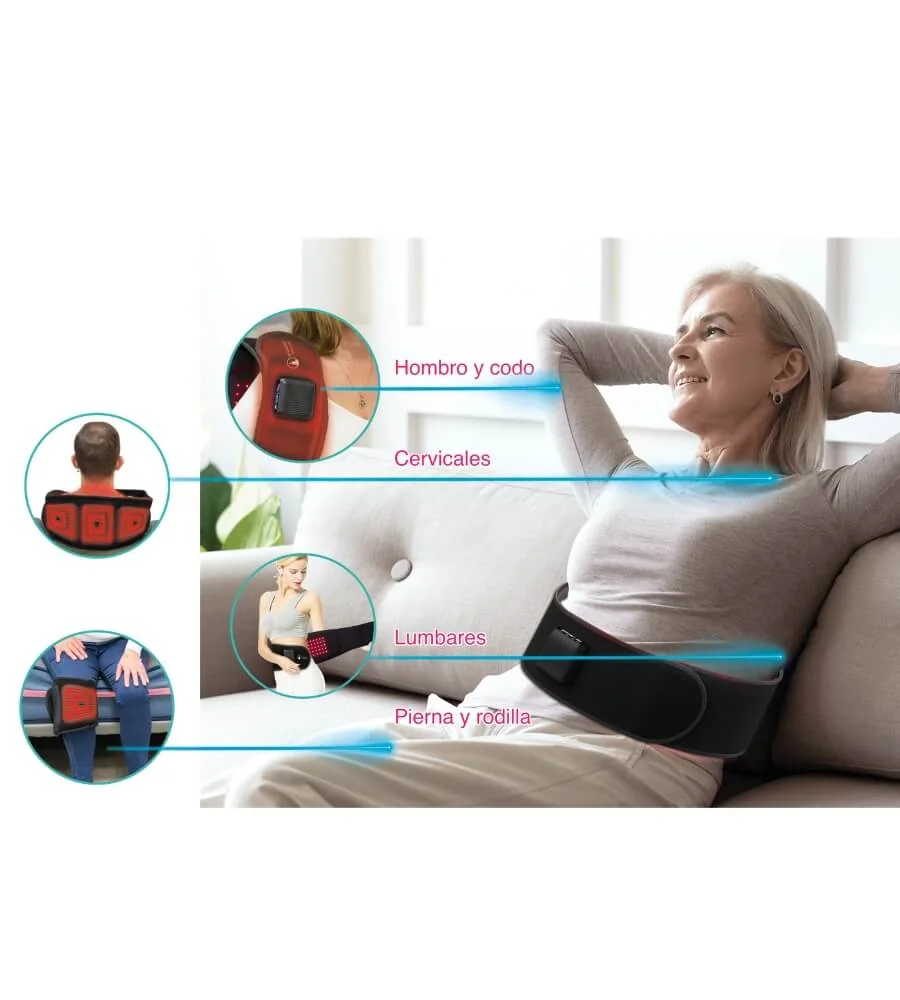 Cinturón Láser Lumbar — 4 zonas de aplicación