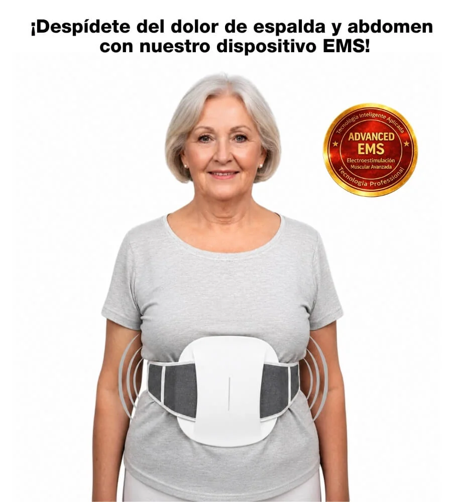 Cinturón EMS Lumbar — Diseño ergonómico ajustable