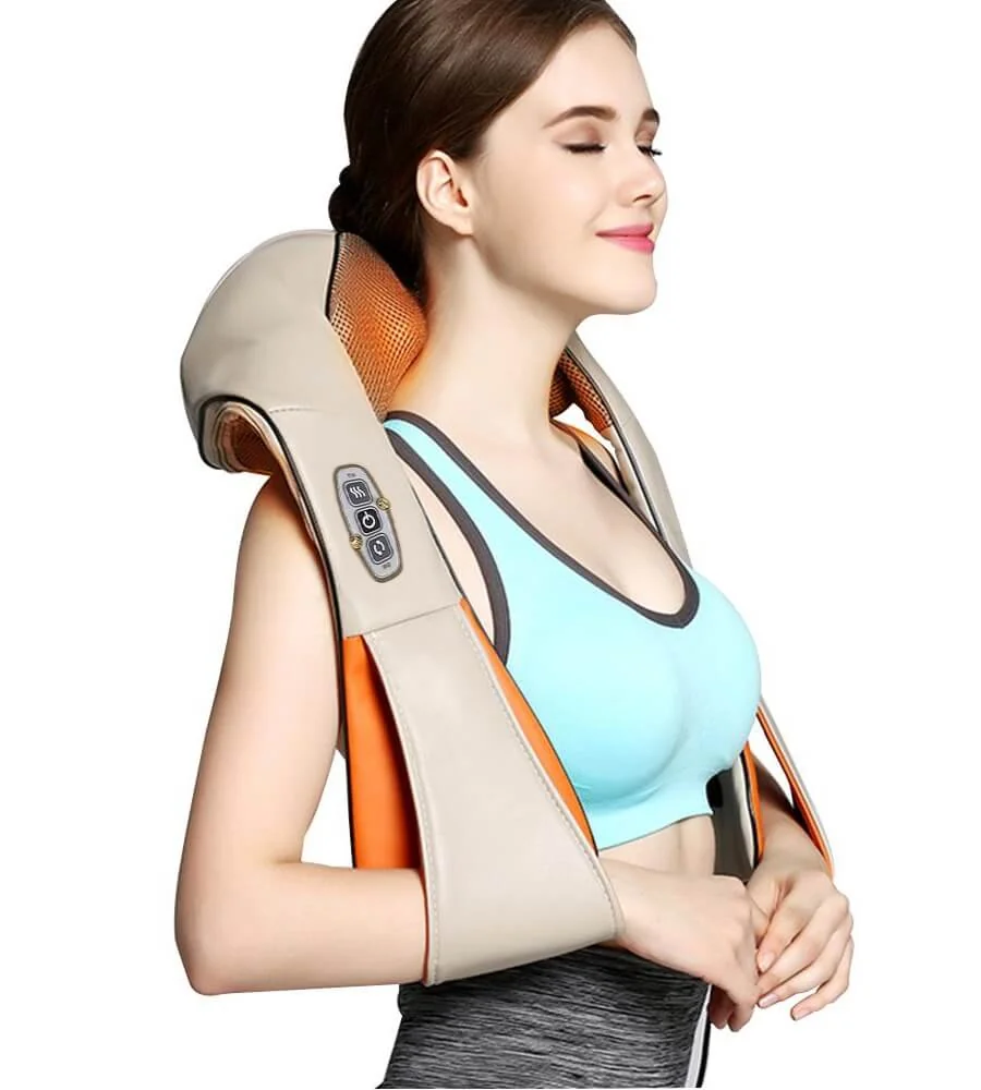 Masajeador Cuello 3D — Cabezales de esferas giratorias con rotación bidireccional