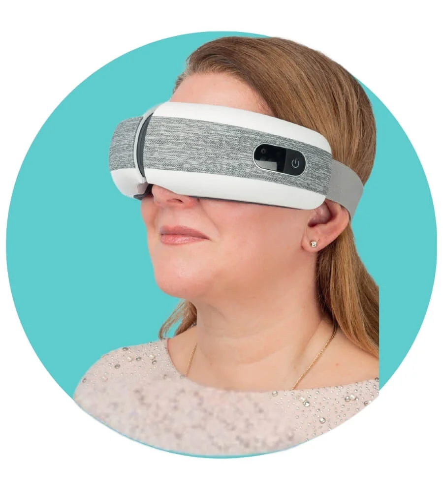 Masajeador de Ojos Relax — Masaje vibratorio y térmico en acción