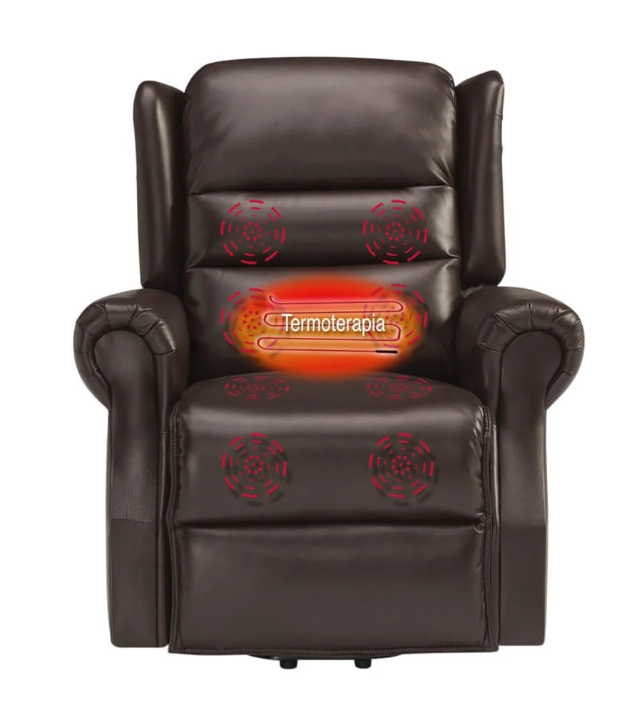 Sillón Luxury Spezzial — Air Leather premium, reclinación eléctrica y elevación 45°