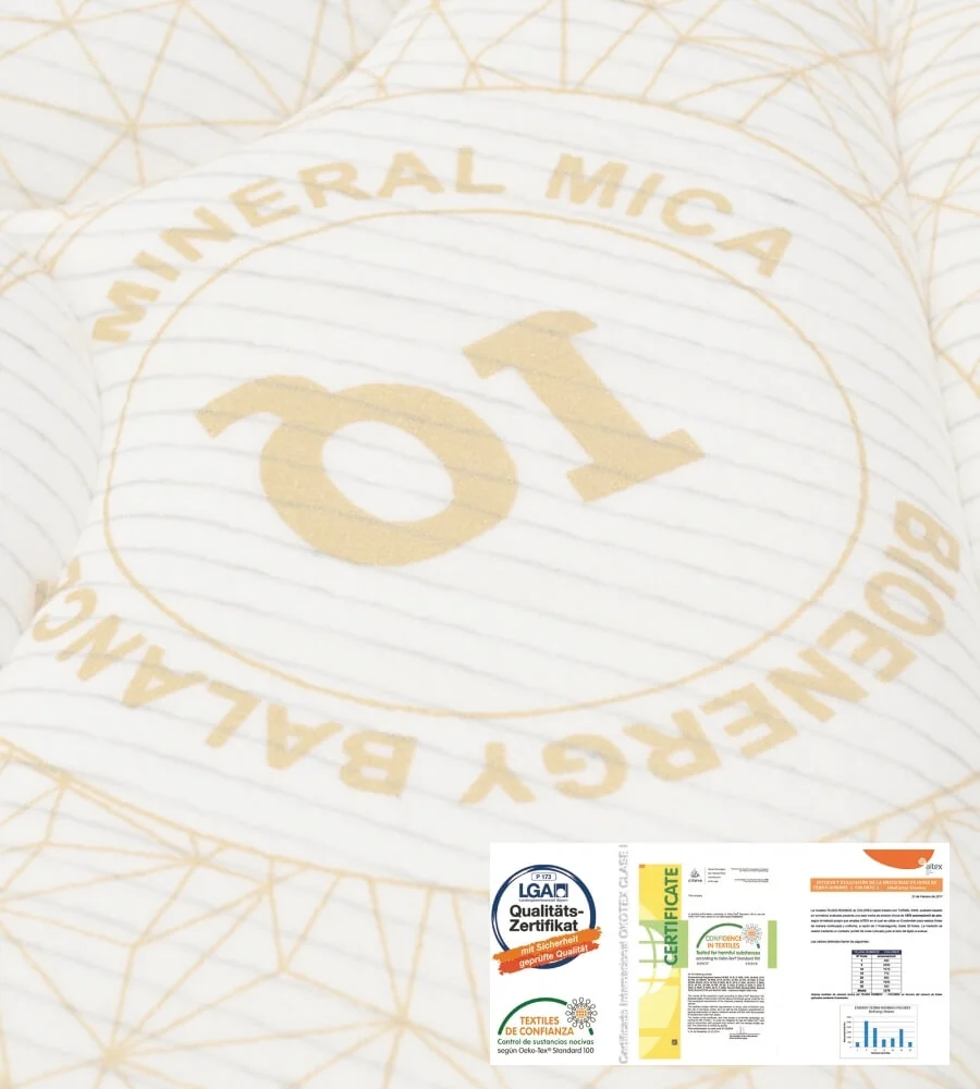 MINERAL MICA BIOENERGY BALANCE — Tejido certificado LGA OEKO-TEX del NEW TOPPER BIO-PROTEC COOL
