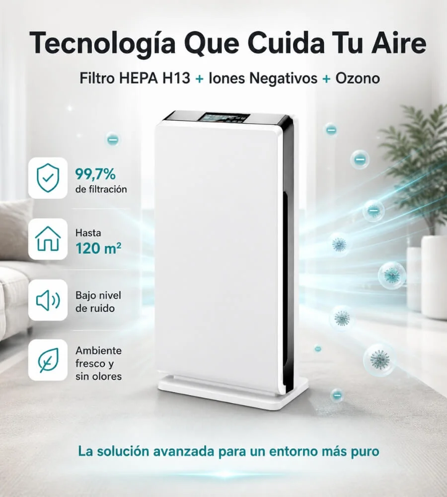 Filtrador de Aire 03 MAX — Filtro HEPA H13 sistema filtrado avanzado