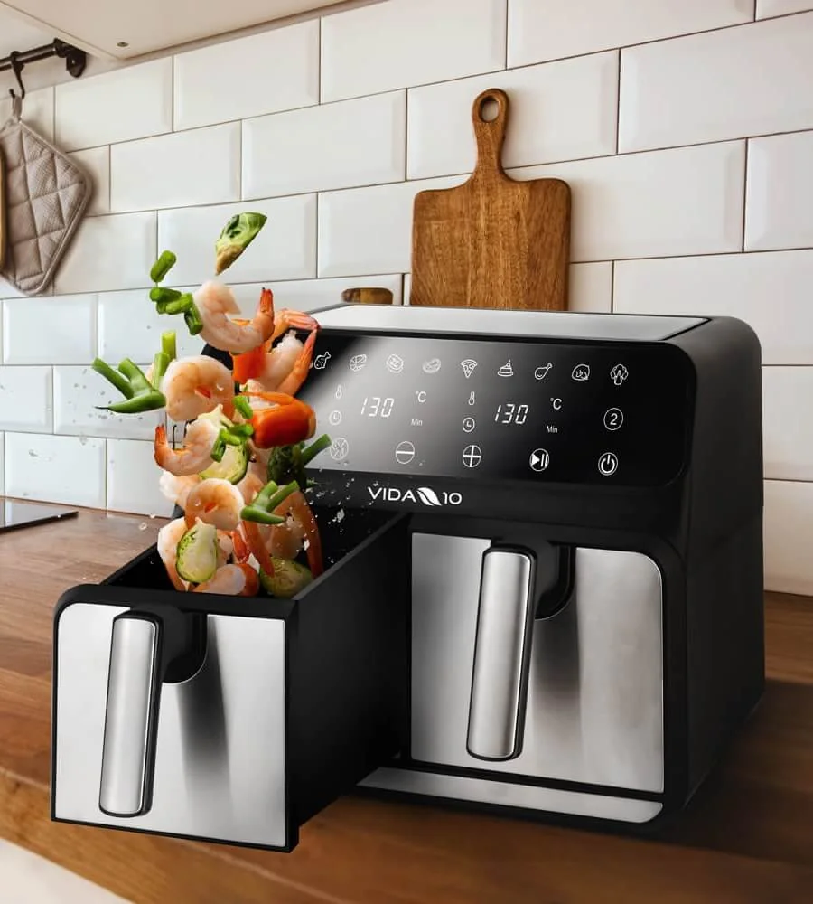 Air Fryer DUO — Panel táctil 10 menús preconfigurados temporizador