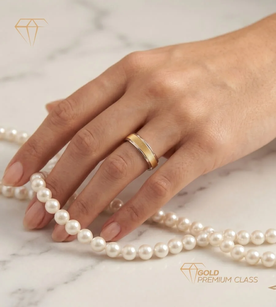 Alianza Amor Eterno Oro Bicolor — vista 3
