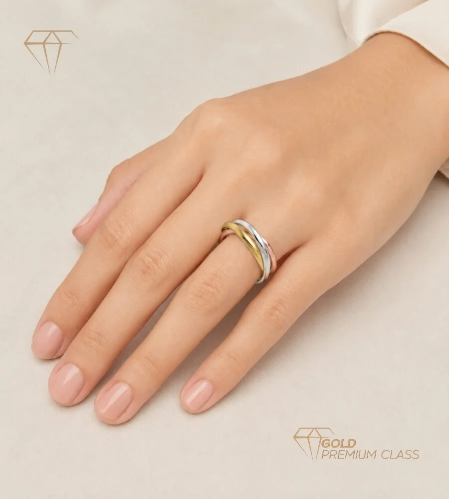 Alianza Tricolor Oro 18k — vista 2