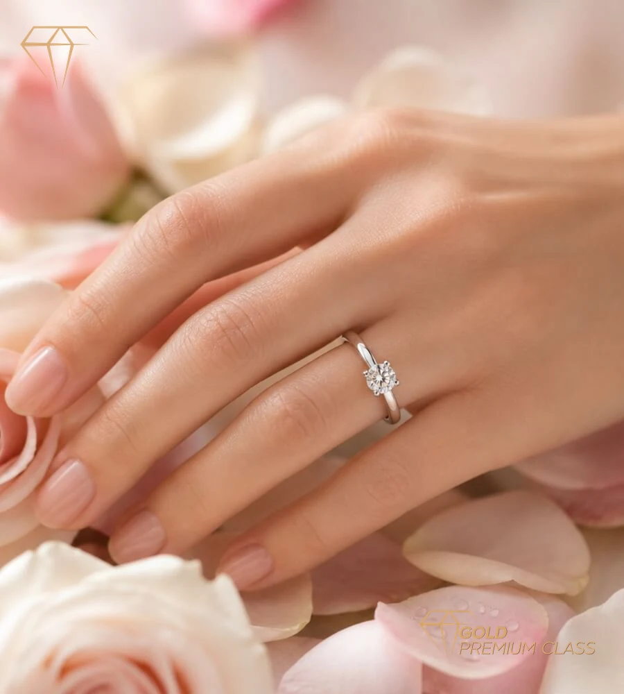 Anillo Brillo Eterno Solitario 18k — look 2