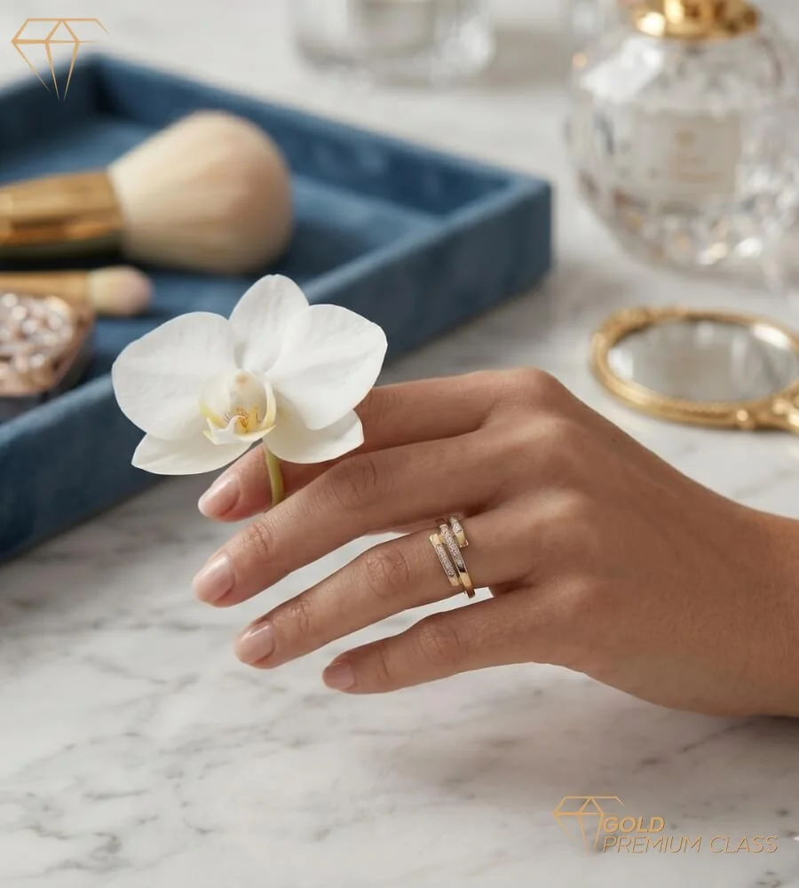 Anillo Las Vegas Oro Bicolor 18k — look 3