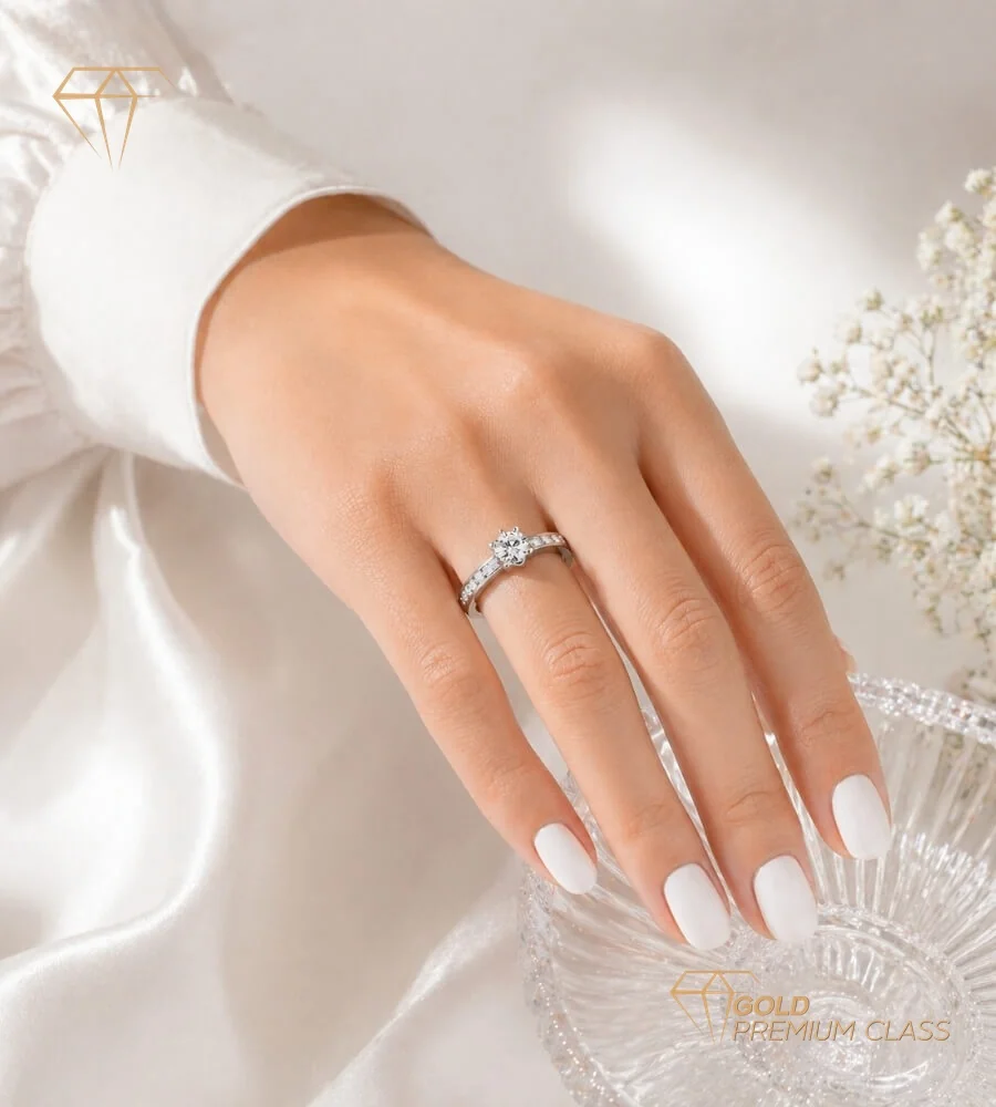 Anillo Pasión Oro Blanco 9k — look 4