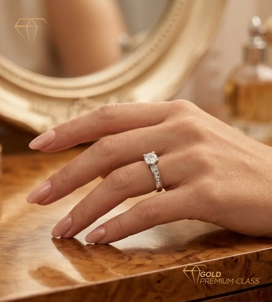 Anillo Pasión Oro Blanco 9k — look 6