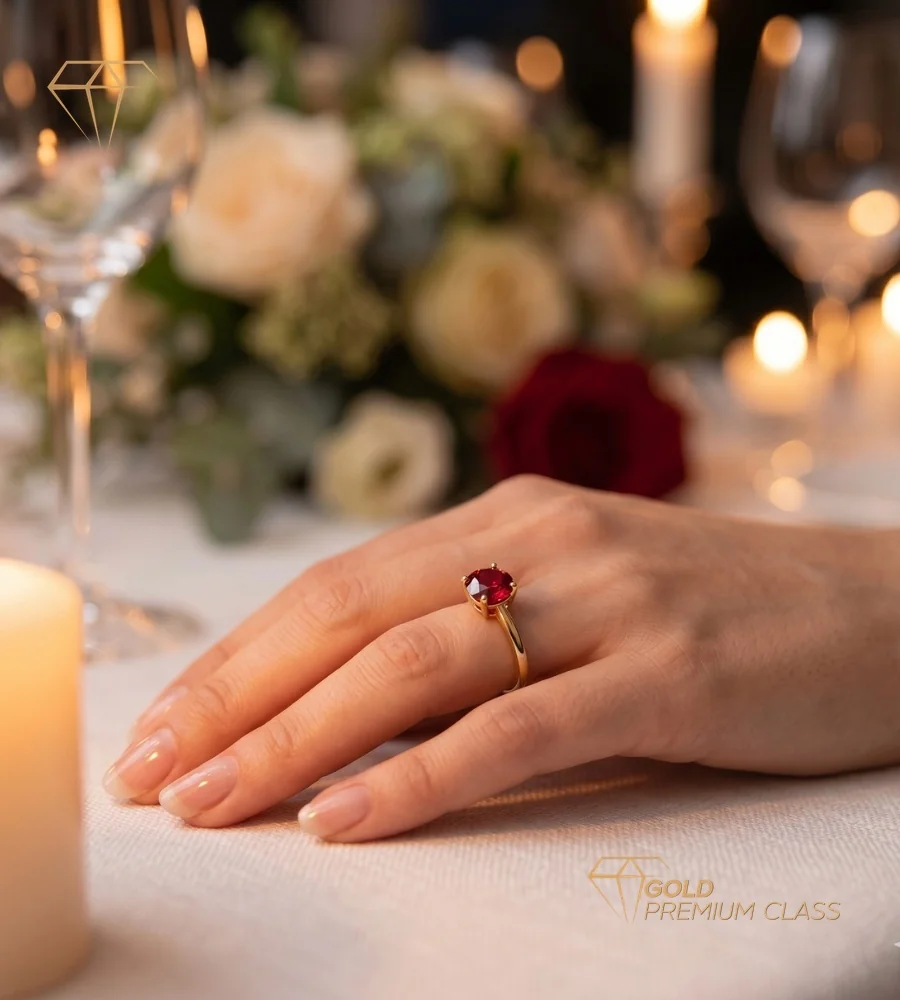 Anillo Solitario Oro 18k — versión 8