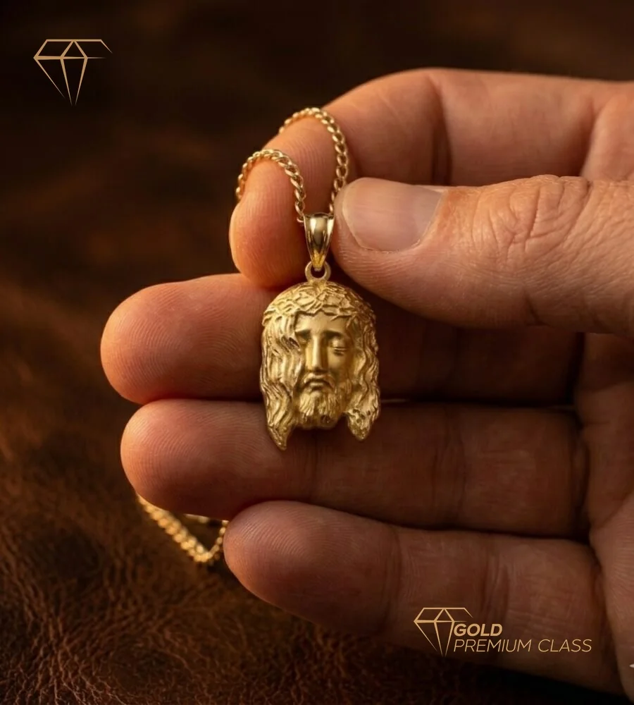 Colgante Cabeza Cristo Oro 18k — vista 1