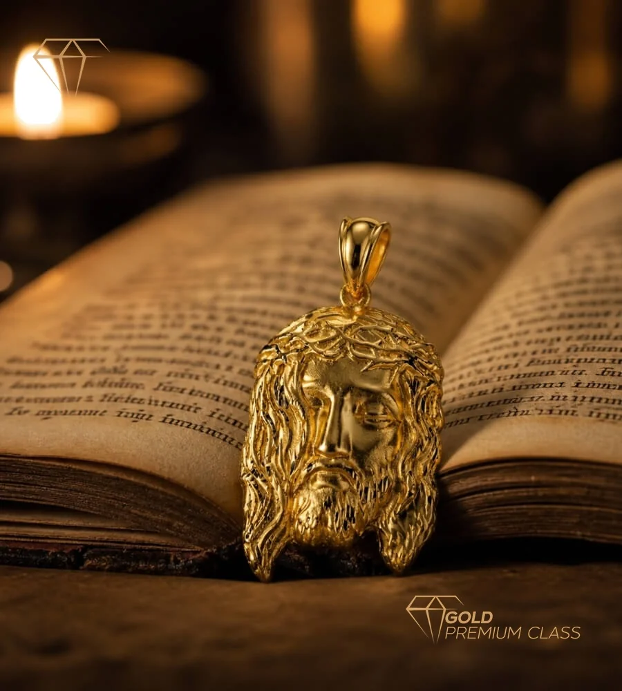 Colgante Cabeza Cristo Oro 18k — vista 2