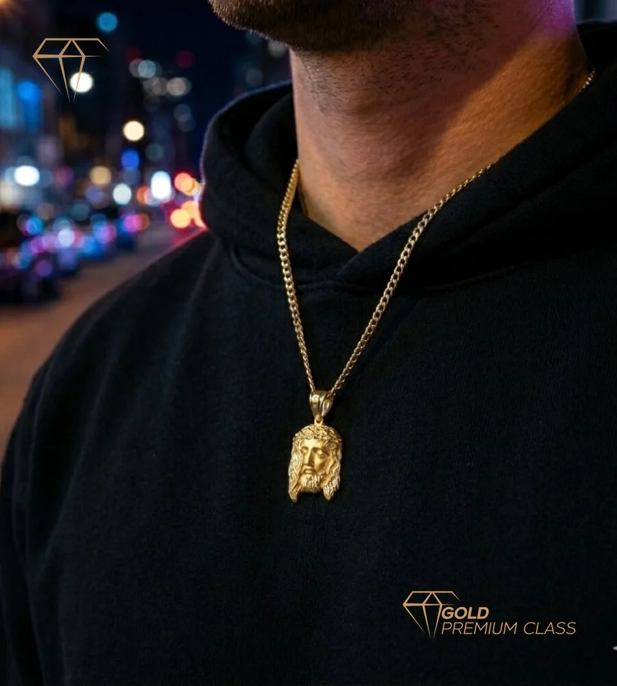 Colgante Cabeza Cristo Oro 18k — vista 3