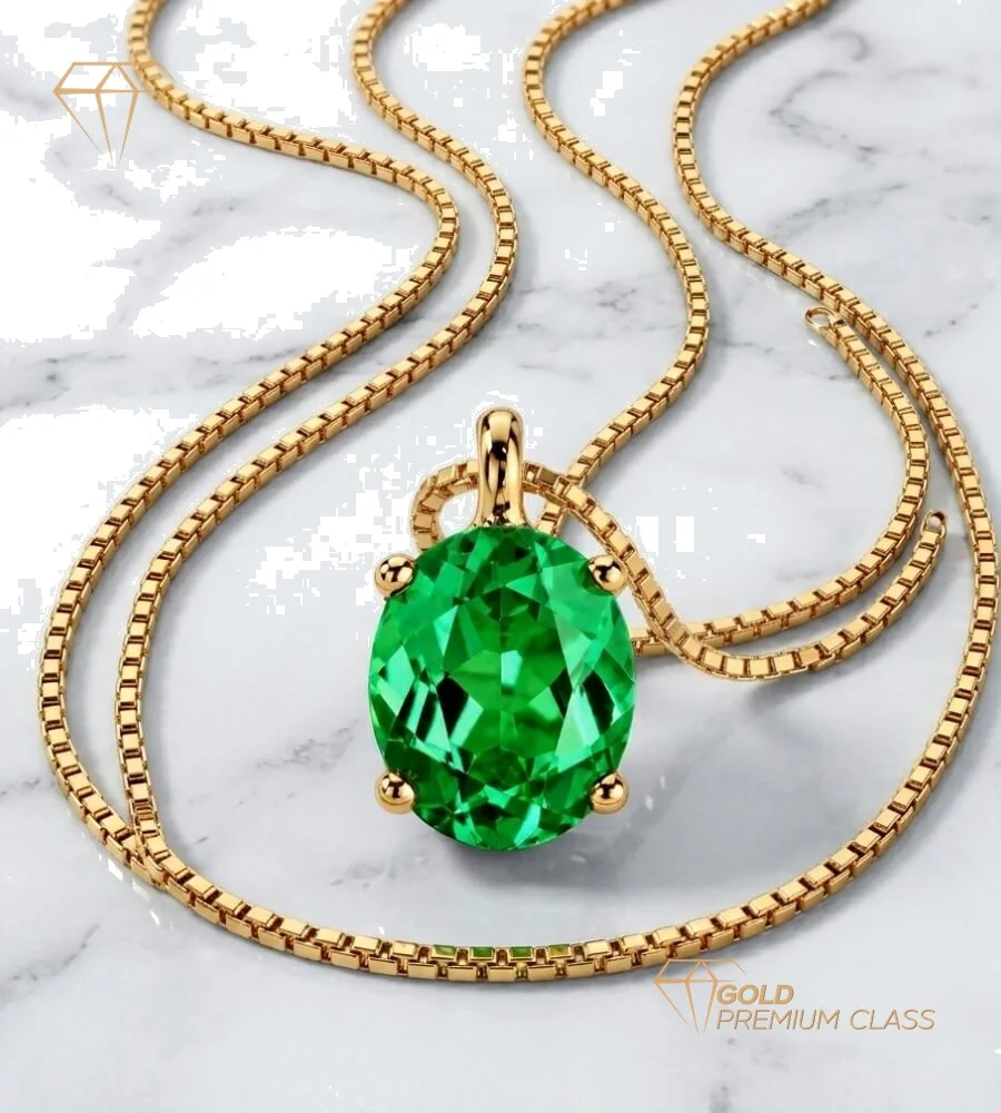Gargantilla Esmeralda Oval Oro 18k — vista 2