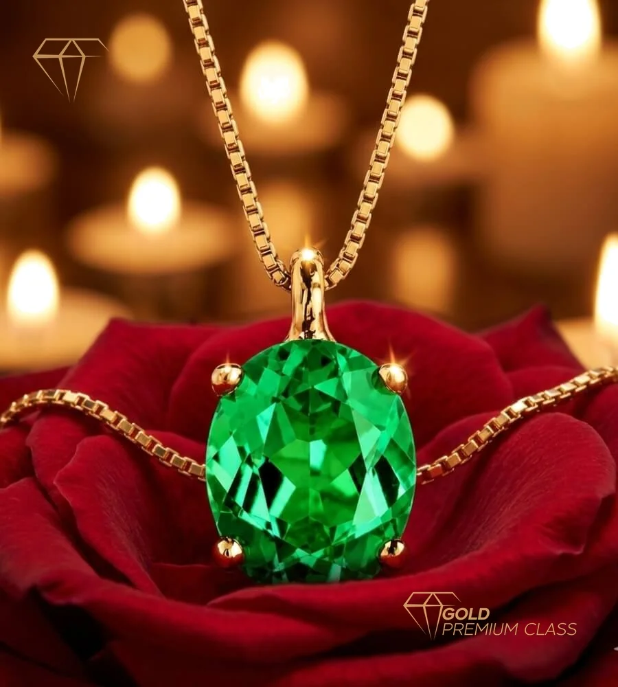 Gargantilla Esmeralda Oval Oro 18k — vista 4