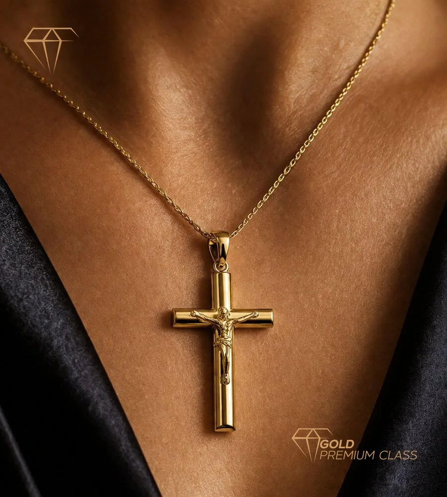 Cruz Cristo Oro 18k — vista 1