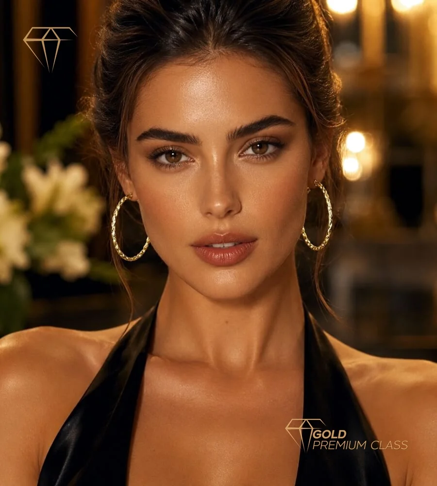 Pendientes Aro Reliados Oro 9k — vista 4