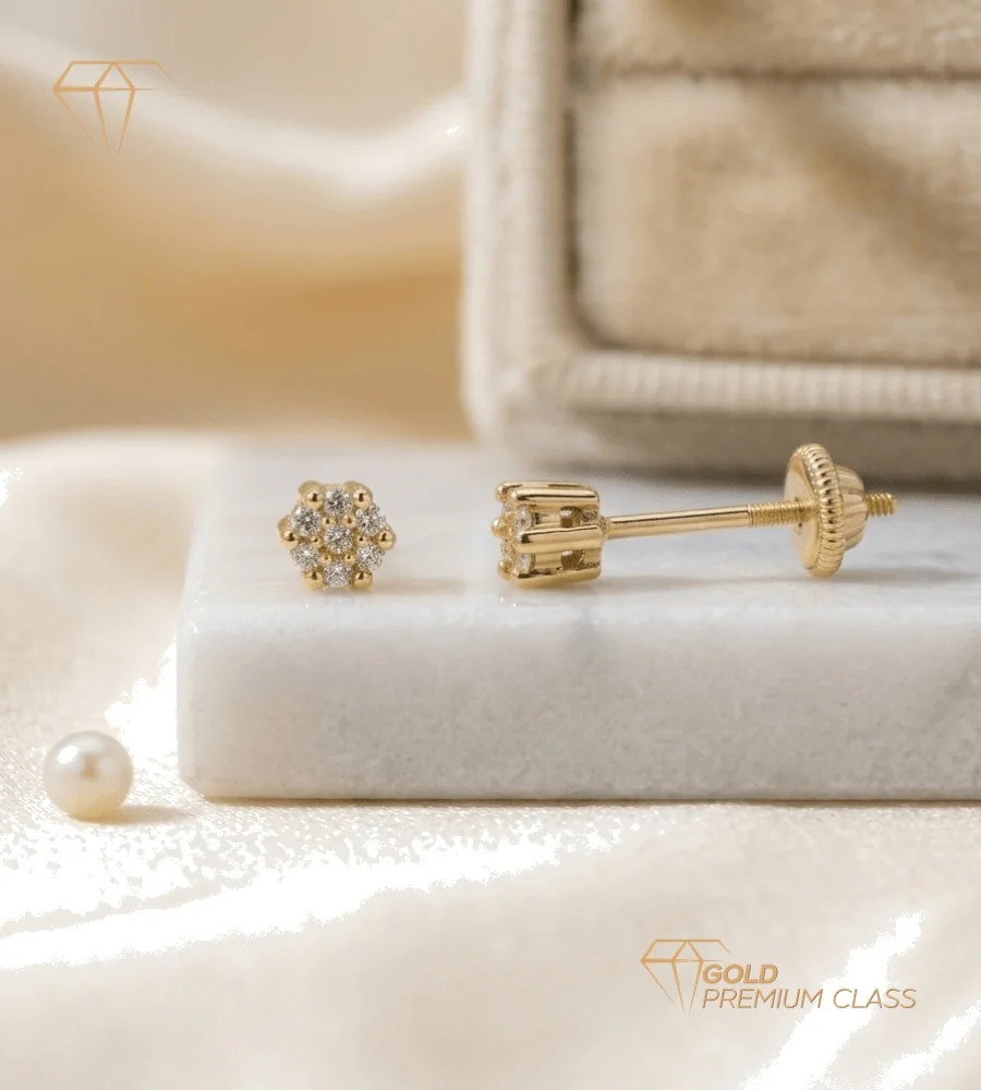 Pendientes Cuajo Oro Amarillo 9k — vista 3
