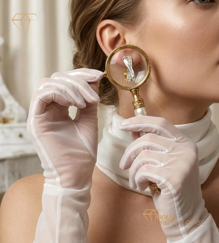 Pendientes Entrelazados Oro Bicolor 9k — vista 4