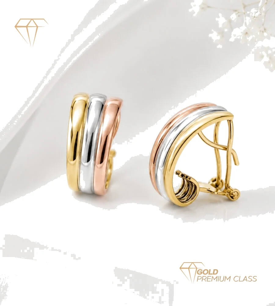 Pendientes Tricolor Oro 9k — vista 6