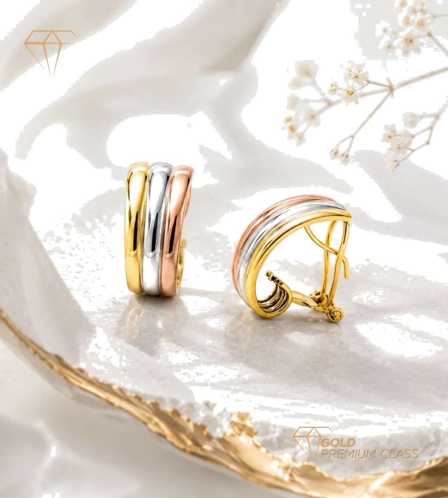 Pendientes Tricolor Oro 9k — vista 7