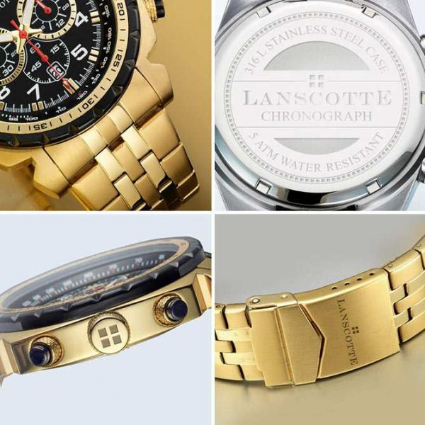 Reloj London — Cronógrafo bicolor acero quirúrgico y oro 18K — Vista 4