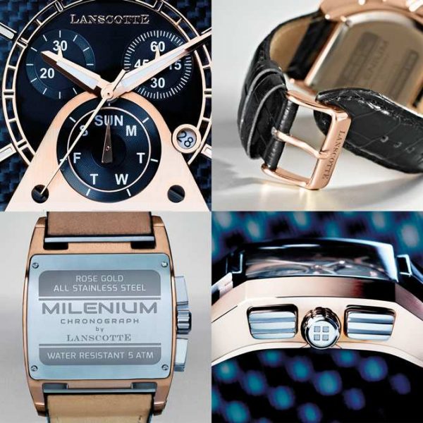 Reloj Milenium — Cronógrafo oro rosa con fibra de carbono — Vista 4