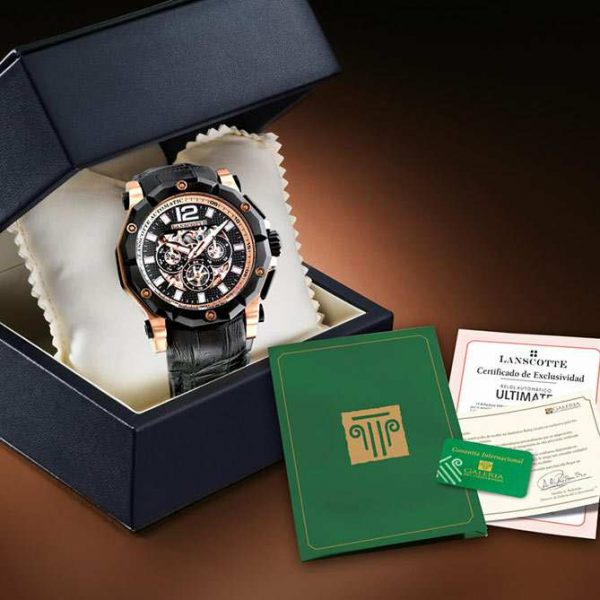 Reloj Ultimate — Skeleton automático oro rosa con maquinaria visible — Vista 4