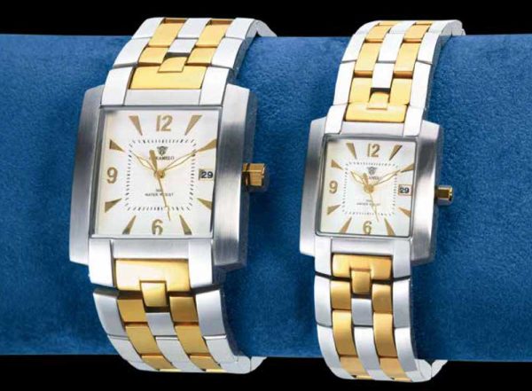 Relojes Caramelo — Pareja coordinada en acero 316 bicolor — Vista 3